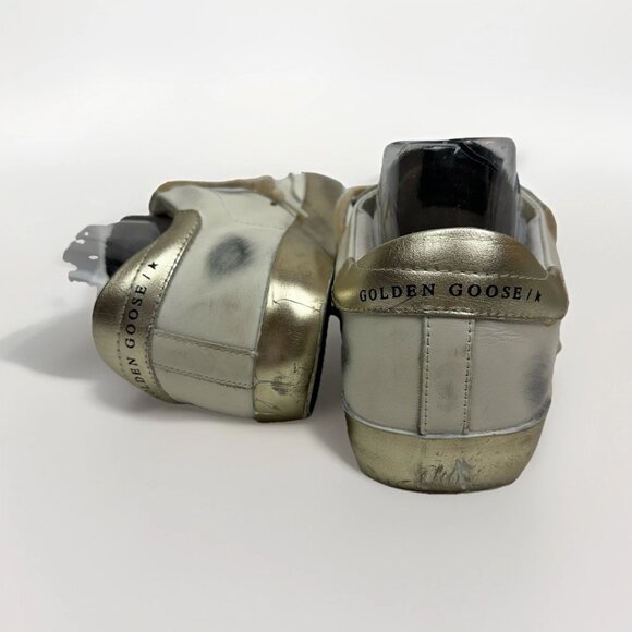 Golden Goose Superstar Leather Sneakers with Metallic Gold 39 8.5 / 8 - Worn 1X - Picture 3 of 16